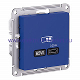 Systeme Electric AtlasDesign Аквамарин Розетка USB тип-C 65Вт высокоскор.заряд. QC,PD, механизм ATN001127