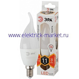 Лампа светодиодная Эра LED BXS-11W-827-E14 (диод, свеча на ветру, 11Вт, тепл, E14)