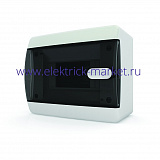 Tekfor Бокс накладной CNK 40-06-1 6мод прозрачная черная дверца IP41(182х102,9х150)
