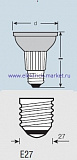 Osram Лампа галогенная 64836FL HALOPAR 20 30° 50W 230V E27 холодный свет d64,5x91