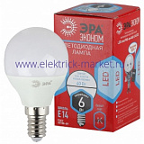 Лампа светодиодная Эра ECO LED P45-6W-840-E14 (диод, шар, 6Вт, нейтр, E14)