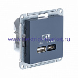 Systeme Electric AtlasDesign Грифель USB Розетка A + тип-C 45W высокоскор.заряд. QC,PD, мех. ATN000729