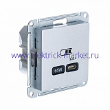 SE AtlasDesign Алюминий USB Розетка тип-C 65W высокоскор.заряд. QC, PD, мех. ATN000327