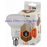 Лампа светодиодная Эра LED R50-6W-827-E14 (диод, рефлектор, 6Вт, тепл, E14)