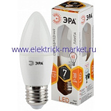 Лампа светодиодная Эра LED B35-7W-827-E27 (диод, свеча, 7Вт, тепл, E27)