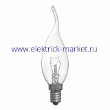 Foton Лампа свеча на ветру прозрачная DECOR С35 FLAME CL 40W E14  (230V) 