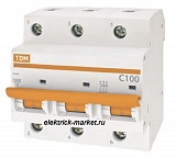 TDM Автоматический выключатель ВА47-100 3Р 100А 10кА  х-ка С