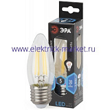 Лампа светодиодная Эра F-LED B35-5W-840-E27 (филамент, свеча, 5Вт, нейтр, E27)