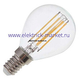 FL-LED Filament G45 6W E14 3000К 220V 600Лм 45*75мм FOTON_LIGHTING - лампа шарик прозрачная