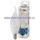 Лампа светодиодная Эра LED BXS-11W-840-E14 (диод, свеча на ветру, 11Вт, нейтр, E14)