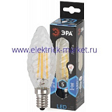 Лампа светодиодная Эра F-LED BTW-5W-840-E14 (филамент, свеча витая, 5Вт, нейтр, E14)