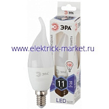 Лампа светодиодная Эра LED BXS-11W-860-E14 (диод, свеча на ветру, 11Вт, хол, E14)