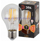 Лампы СВЕТОДИОДНЫЕ F-LED F-LED A60-7W-827-E27  ЭРА (филамент, груша, 7Вт, тепл, Е27)
