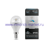 Gauss Лампа LED Globe E14 6W 4100K DIMM