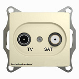 Systeme Electric Glossa Беж Розетка TV-SAT оконечная 1DB GSL000297