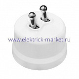 BIRONI Лизетта Пластик Белый Выключатель кнопочный 2-кл (тумблерный), ручка Серебро