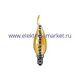 Foton Лампа свеча на ветру золотая DECOR С35 FLAME GL 25W E14  (230V)