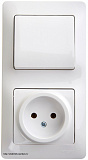 Schneider Electric Glossa Блок комбинированный розетка и 1-кл. выключатель Белый