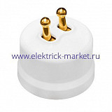 BIRONI Лизетта Пластик Белый Выключатель кнопочный 2-кл (тумблерный), ручка Золото