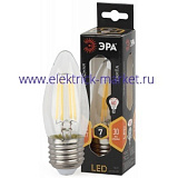 Лампа светодиодная Эра F-LED B35-7W-827-E27 (филамент, свеча, 7Вт, тепл, E27)