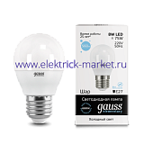 Gauss Лампа LED Elementary Globe 8W E27 6500K 1/10/100
