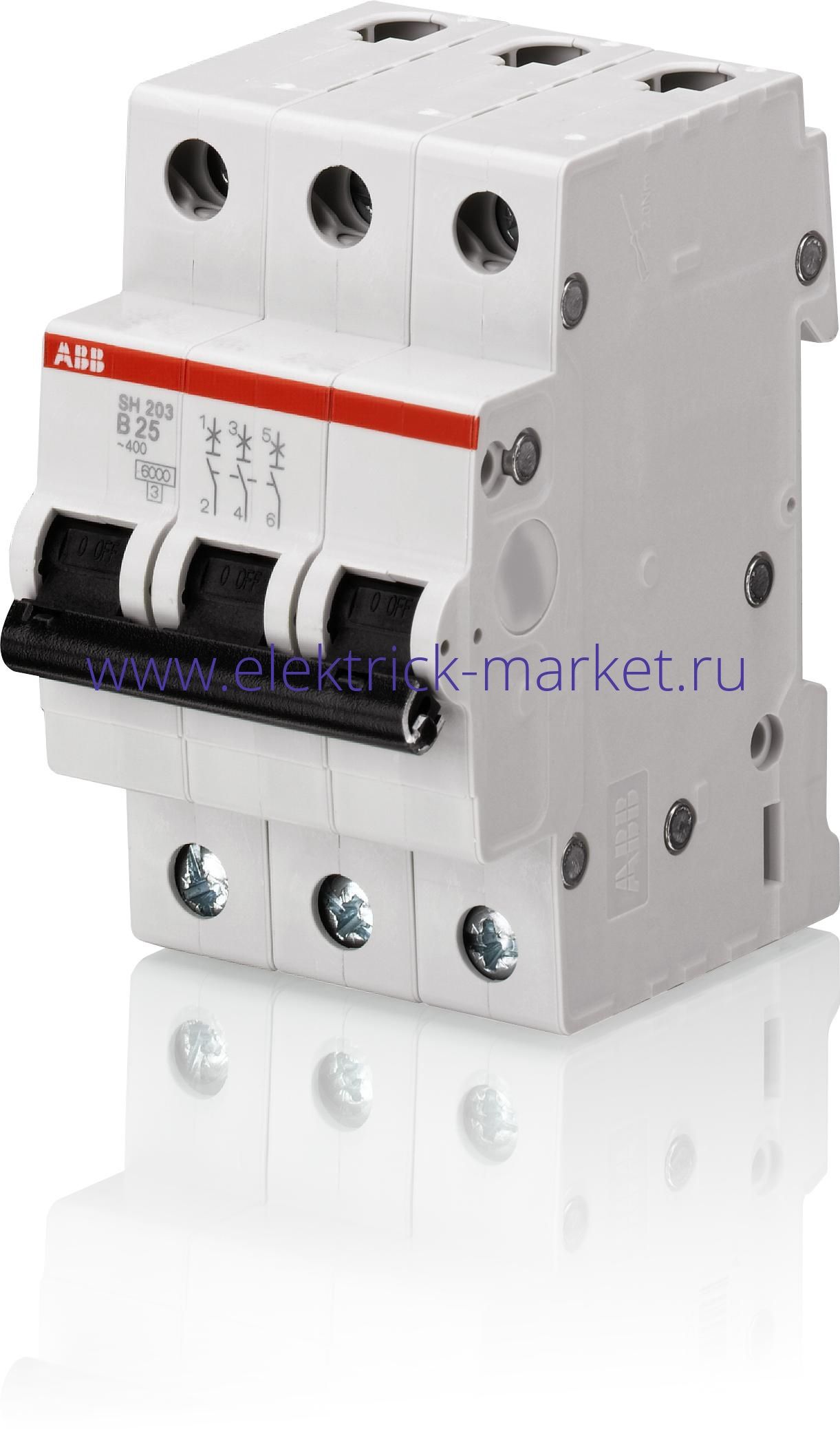 ABB SH203L Автоматический выключатель 3P 25А (С) 4,5kA
