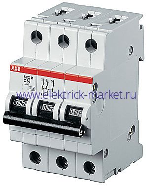 ABB S203P Автоматический выключатель 3P 40А (С) 15kA