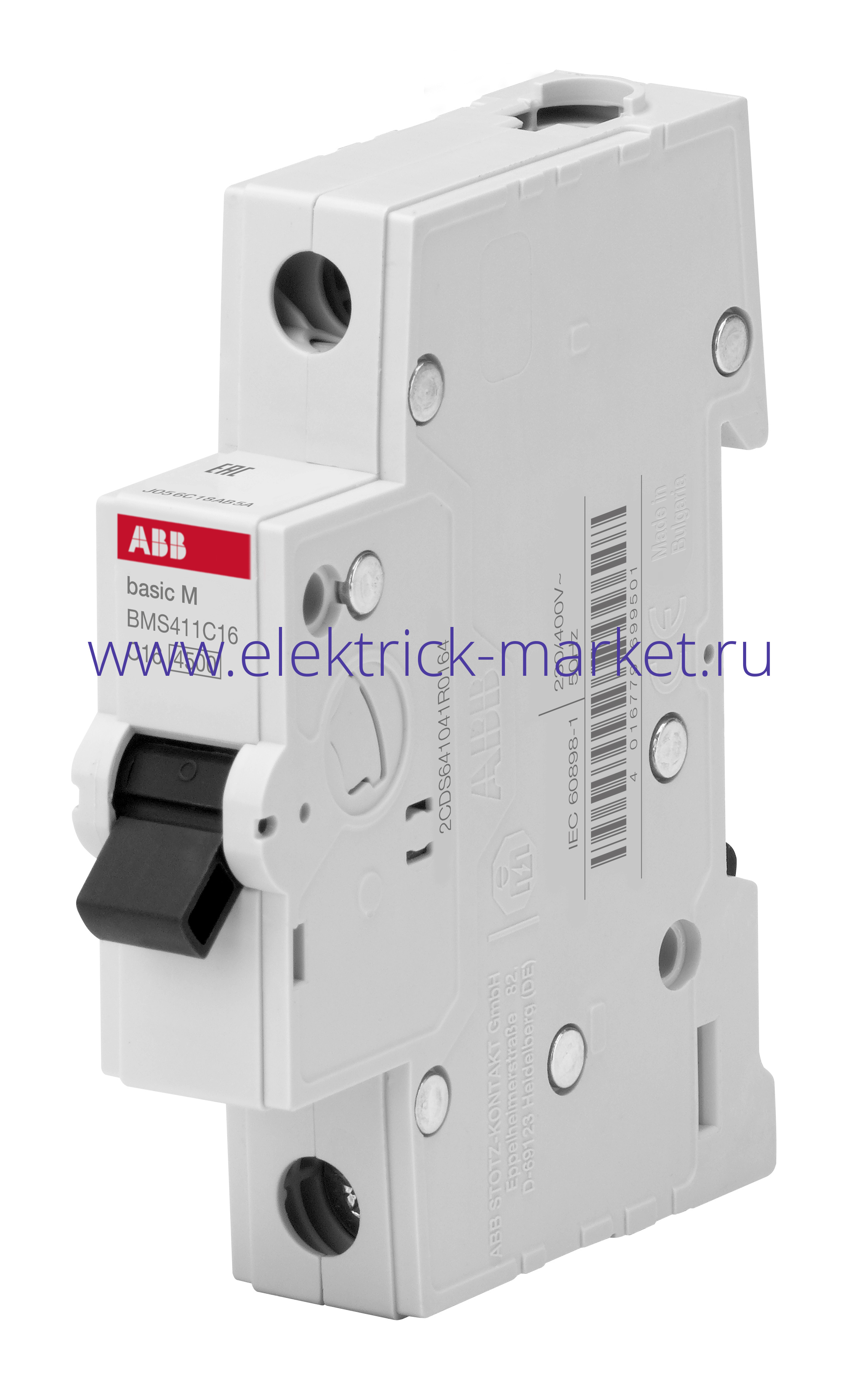 ABB Basic M Автоматический выключатель 1P, 63A,C, BMS411C63