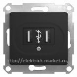 Schneider Electric Glossa Розетка USB 2х5В/700 мА механизм Антрацит