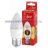 Лампа светодиодная Эра ECO LED B35-8W-827-E27 (диод, свеча, 8Вт, тепл, E27)