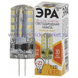 Лампы СВЕТОДИОДНЫЕ СТАНДАРТ LED JC-3W-12V-827-G4  ЭРА (диод, капсула, 3Вт, тепл, G4)