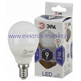 Лампа светодиодная Эра LED P45-9W-860-E14 (диод, шар, 9Вт, хол, E14)