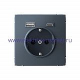 Systeme Electric ArtGallery Грифель Розетка 16А с 2 USB A+C, 5В/2,4А/3,0А, 2х5В/1,5А, механизм GAL000732