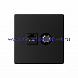 Systeme Electric ArtGallery Карбон Розетка двойная ТВ + компьютерная RJ45, кат. 5Е GAL001089