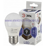 Лампа светодиодная Эра LED P45-9W-860-E27 (диод, шар, 9Вт, хол, E27)