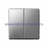 Systeme Electric ArtGallery Сталь Выключатель 2-клавишный кнопочный, сх.2, 10А, механизм GAL000917