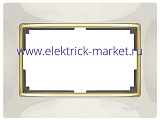 Werkel Snabb Рамка для двойной розетки WL03-Frame-01-DBL-ivory-GD Слоновая кость/Золото