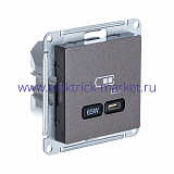 SE AtlasDesign Мокко USB Розетка тип-C 65W высокоскор.заряд. QC, PD, мех. ATN000627