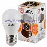 Лампа светодиодная Эра LED P45-5W-827-E27 (диод, шар, 5Вт, тепл, E27)