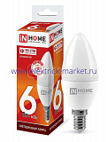 Лампа светодиодная LED-СВЕЧА-VC 6Вт свеча 230В E14 6500К 570лм IN HOME 4690612030333