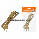 TDM Шнур с выключателем и плоской вилкой ШУ01В ШВВП 2х0,75мм2 2м. Бронза