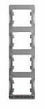 Schneider Electric Glossa Рамка 4-постовая вертикальная Алюминий