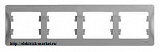 Schneider Electric Glossa Рамка 4-постовая горизонтальная Алюминий