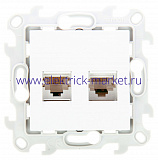 Simon 24 Белая Розетка 2хRJ45 кат. 5е UTP 2450593-030