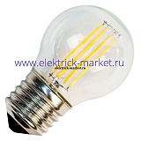 Foton Лампа шарик прозрачная FL-LED Filament G45 6W E27 3000К 220V 600Лм 45*75мм
