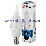 Лампа светодиодная Эра LED BXS-7W-840-E14 (диод, свеча на ветру, 7Вт, нейтр, E14)