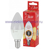 Лампа светодиодная Эра ECO LED B35-8W-827-E14 (диод, свеча, 8Вт, тепл, E14)