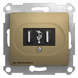 Schneider Electric Glossa Розетка USB 2х5В/700 мА механизм Титан