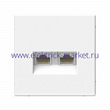 Systeme Electric ArtGallery Белый Розетка двойная компьютерная RJ45+RJ45, кат.6А, механизм GAL000188