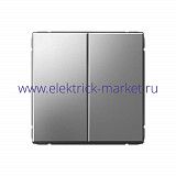 Systeme Electric ArtGallery Сталь Переключатель 2-клавишный, сх.6/2, 10АХ, механизм GAL000965